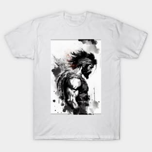 Greek Spartan Ink Painting T-Shirt